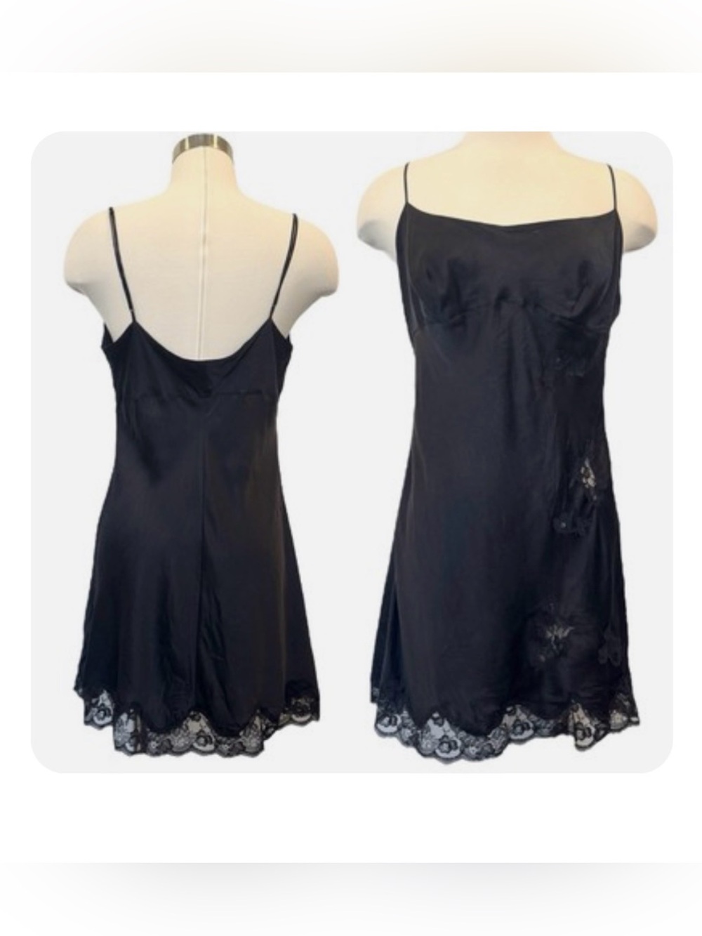 Vintage Victoria’s Secret Black Silk Babydoll Dress